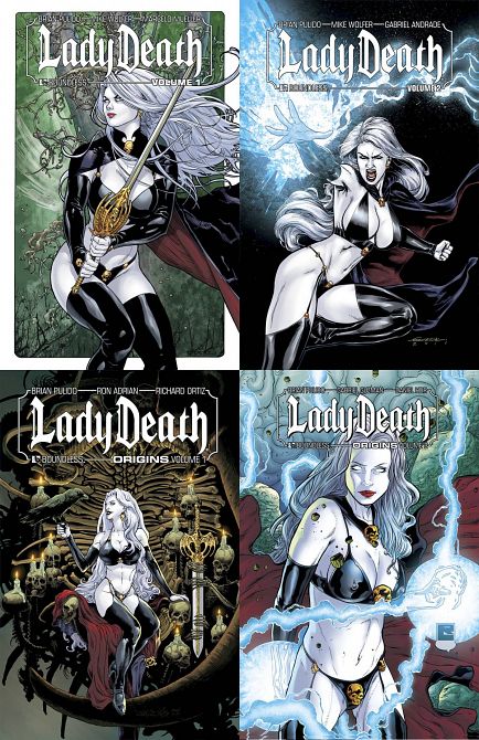 LADY DEATH GN LIBARY SET & SIGNED POSTER