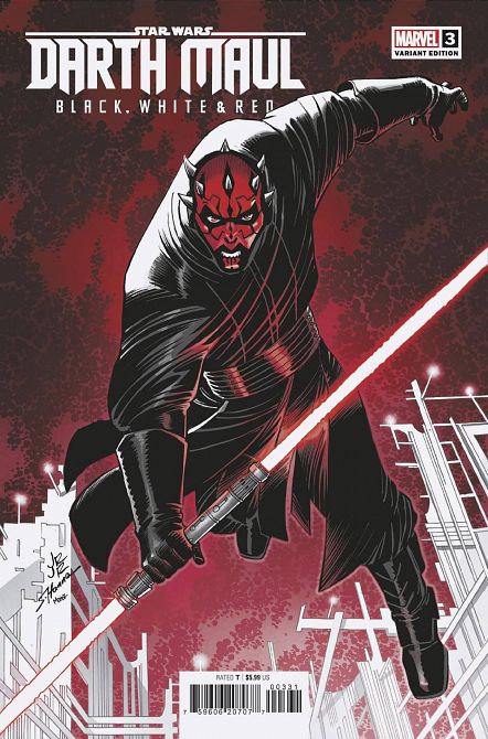 STAR WARS DARTH MAUL BLACK WHITE RED #3