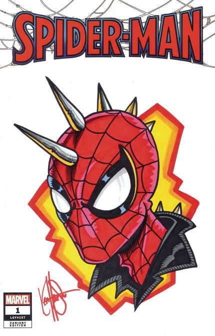 DF MARVEL CVR ART SGN & REMARKED HAESER SPIDER-PUNK SKETCH