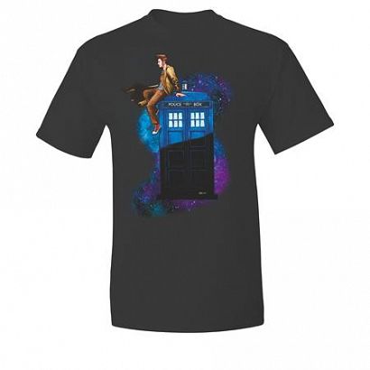 DOCTOR WHO TENTH DOCTOR ON TARDIS T-SHIRT M
