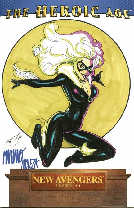 DF MARVEL CVR ART SGN & REMARK SCOTT & NICIEZA BLACK CAT SKE DF MARVEL CVR ART SGN & REMARK SCOTT & NICIEZA BLACK CAT SKE