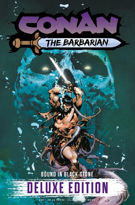 CONAN THE BARBARIAN BOUND IN BLACK STONE DELUXE EDITION HC VOL 01 DIRECT MARKET EDITION ROBERTO DE LA TORRE SKULL CVR