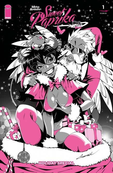 MIRKA ANDOLFOS SWEET PAPRIKA BLACK WHITE & PINK HOLIDAY SPECIAL (ONE SHOT) CVR B GODTAIL VARIANT #1