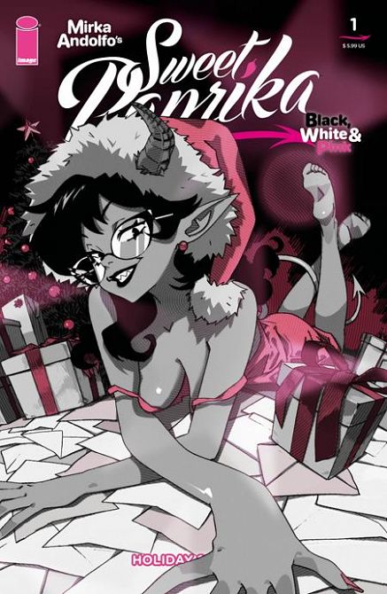 MIRKA ANDOLFOS SWEET PAPRIKA BLACK WHITE & PINK HOLIDAY SPECIAL (ONE SHOT) CVR C RACHTA LIN VARIANT #1