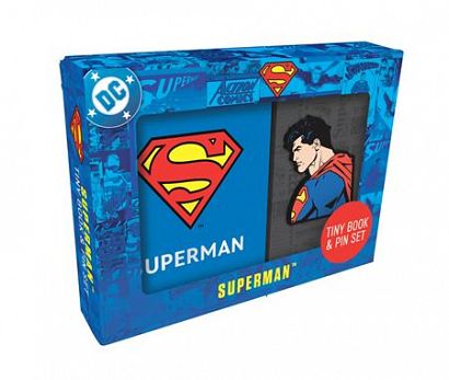 DC COMICS SUPERMAN TINY BOOK AND PIN SET #1