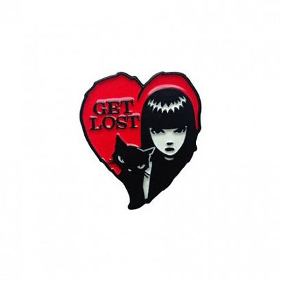 EMILY THE STRANGE GET LOST ENAMEL PIN BADGE #1