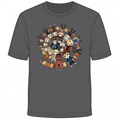 DOCTOR WHO KAWAII TITANS DOCTORS SCARF VORTEX BY KELLY YATES T-SHIRT M #1